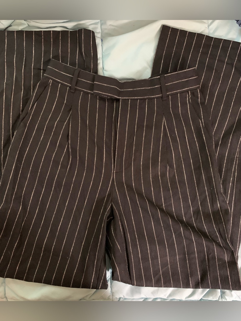 Banana Republic Black Pinstripe Flat Front Shorts - Picture 1 of 8
